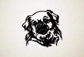 Wanddecoratie - Hond - Tibetaanse Spaniel - L - 75x79cm - Zwart - muurdecoratie - Line Art