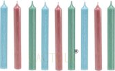 Cactula mooie dinerkaarsen 19,5 cm in 3 Trendy Kleuren 15 stuks | Pastel | Jade / Lichtblauw / Roze