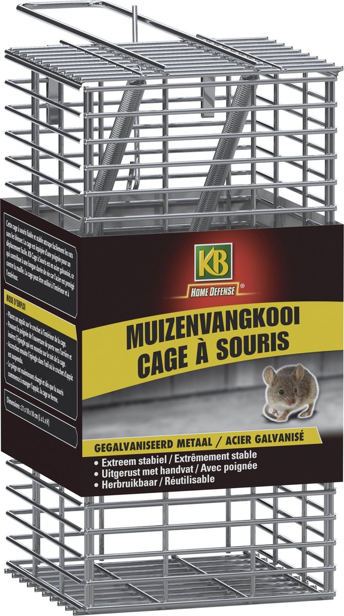 KB Home Defense - Muizenvangkooi - Diervriendelijke muizenval - Voor binnen en buiten - Herbruikbaar - Muizenbestrijding