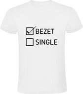 Ik ben bezet  dames t-shirt | relatie | vrijgezellendag | vrijgezellenfeest | valentijnsdag | jaloezie | verliefd | kado | Wit