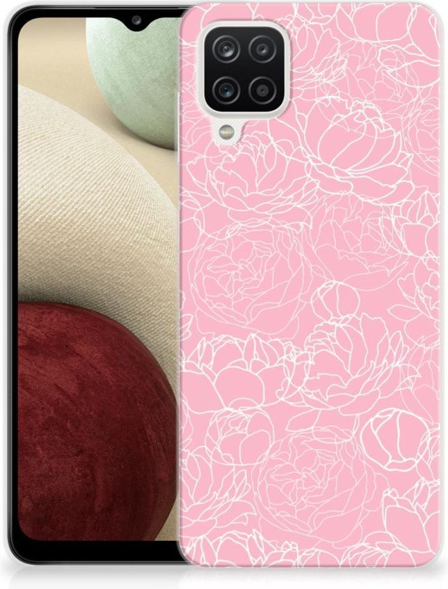 Samsung Galaxy A12 TPU Case White Flowers