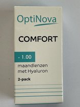OptiNova Comfort Maandlenzen - 1.00 met Hyaluron, 2-pack