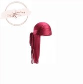 HairByLordina Silk Durag - Bordeaux Rood -Waves - Hoofddeksel -  Silk - Satijn