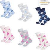 Dames sokken geruit 12 pack 35-38