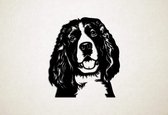 Wanddecoratie - Hond - Engelse Springer Spaniel - M - 68x60cm - Zwart - muurdecoratie - Line Art