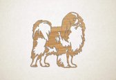 Wanddecoratie - Hond - Japanse Spaniel - Chin 1 - S - 46x45cm - Eiken - muurdecoratie - Line Art