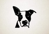 Wanddecoratie - Hond - Staffordshire Terrier 1 - S - 45x49cm - Zwart - muurdecoratie - Line Art