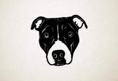Wanddecoratie - Hond - Pitbull 3 - L - 75x83cm - Zwart - muurdecoratie - Line Art