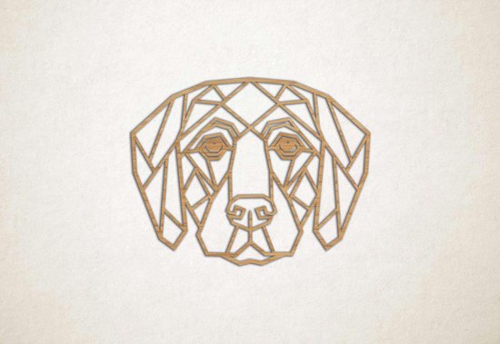 Wanddecoratie - Hond - Labrador - S - 45x57cm - Eiken - muurdecoratie - Line Art