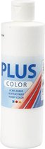 Plus Color Acrylverf, wit, 250 ml/ 1 fles