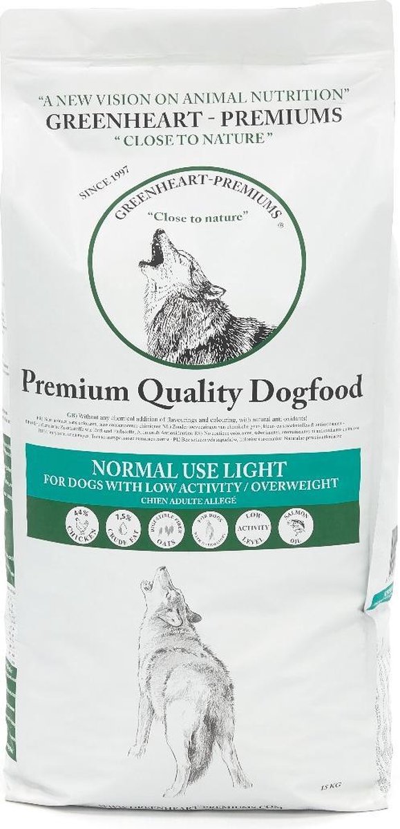 Greenheart hondenvoer Normal Use Light 15 kg