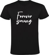 Forever Young Heren t-shirt | jeugd | hardstyle | hardcore | positief | kado | Zwart