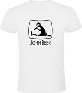 John Beer | Heren T-shirt | Boer | Trekker Tractor | Bier | Drank | Feest | Festival | Wit