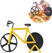 HMerch™ Pizzasnijder Fiets - Pizzaroller - Racefiets - Pizza Snijder - Pizza Cutter - Geel - Pizzames