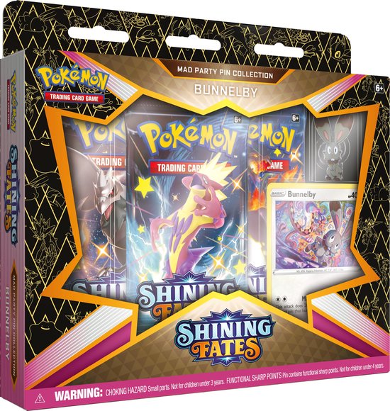 Afbeelding van het spel Pokémon Shining Fates Mad Party Pin Box - Bunnelby - Pokémon Kaarten