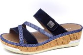 Rohde slipper 5272-56 Blauw/zilver - Maat 37