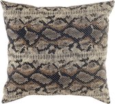 Russels Snake Pillow - Polyester & Imitation Snakeskin - Beige & Brown