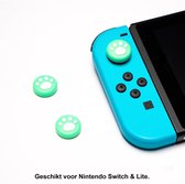 Thumbgrips  | Nintendo Switch & Lite | 1 Set = 2 Thumbgrips | Hondenpootjes | Groen met Wit