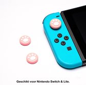 Thumb Grips | Thumb Sticks | Gaming Thumbsticks | Geschikt voor Nintendo Switch & Lite | 1 Set = 2 Thumbgrips | Hondenpootjes | Roze met Wit