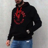 Liverpool hoodie - volwassenen - maat XXL - zwart/rood