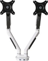 OVVIS Dubbele Monitor arm Wit - incl. 2x USB poorten