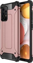 Samsung galaxy A72 silicone TPU hybride roze goud hoesje case