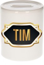 Tim naam cadeau spaarpot met gouden embleem - kado verjaardag/ vaderdag/ pensioen/ geslaagd/ bedankt