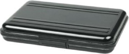 Draagbare Zwart Aluminium Memory Card Case - MOONBIFFY