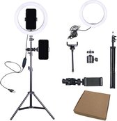 Krexs - Ringlamp - Ring Light - Selfie Lamp - Studiolamp - Flitser – Make Up Lamp - TikTok – Instagram - Valentijn Cadeautje Voor Haar