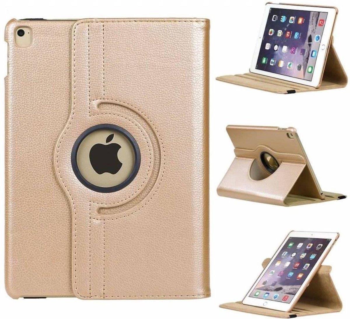 Book Cover Geschikt voor: Apple iPad Air 4 (2020) / iPad Air 5 (2022) - 10.9 inch / iPad Air 11 inch (2025) M3 / (2024) M2 - Air 6 - Multi Stand Case - 360 Draaibaar Tablet hoesje - Tablethoes - Goud