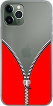 Apple iPhone 11 Pro  - Smart cover - Transparant - Rode - Rits