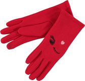 About Accessories - Warme winter dames handschoenen met hartjes - Rood