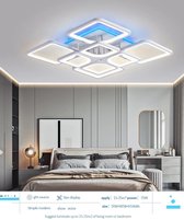 UnicLamps LED Bluetooth 4x4 + Backlight - Plafondlamp Met Afstandsbediening - Wit - Smart lamp - Dimbaar Met App - Woonkamerlamp - Moderne lamp - Plafoniere