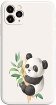 Apple Iphone 12 Pro Max Cream wit siliconen hoesje met perfecte camera uitsparingen - Panda * LET OP JUISTE MODEL *