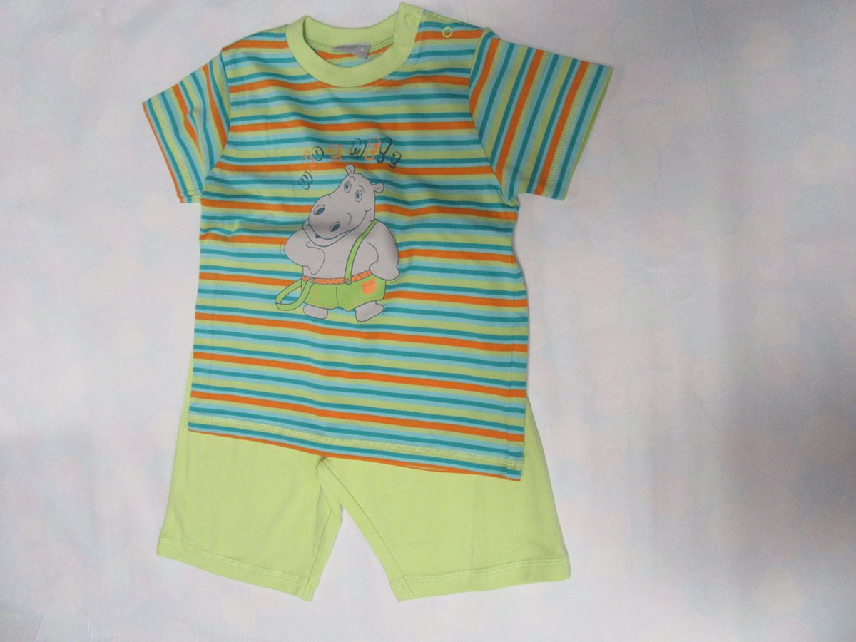 Wiplala - Zomer pyjama - Jongen - Streep - Nijlpaard -  6 jaar   116