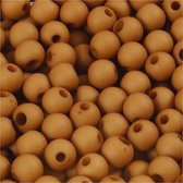 Plastic Kralen. bruin. d: 6 mm. gatgrootte 2 mm. 40 gr/ 1 doos