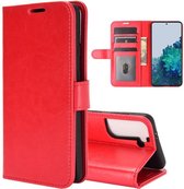 Samsung Galaxy S21 hoesje, Wallet bookcase, Rood - GSM Hoesje / Telefoonhoesje Geschikt Voor: Samsung Galaxy S21