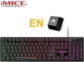 iMICE AK-600 Bedraad USB Drijvende Keycap-tekens Glow Backlit Gaming Keyboard (zwart) - water dicht - led licht - game toetsenbord - games