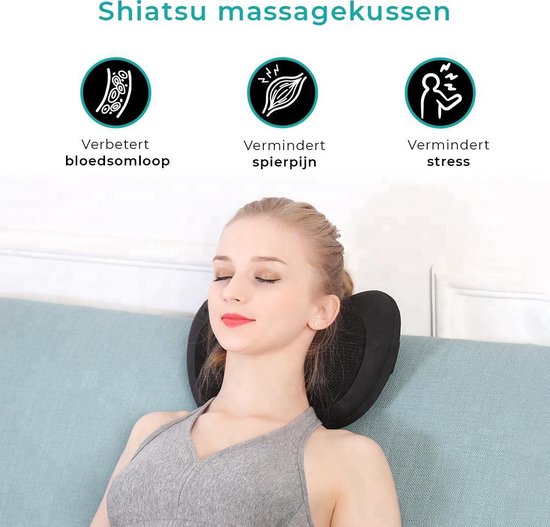 Vitalus - Shiatsu Massagekussen - Multifunctioneel inzetbaar - Inclusief Wartmefunctie