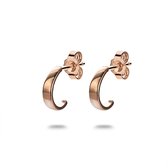 Twice As Nice Oorbellen in rosé zilver, halve oorring, 9 mm