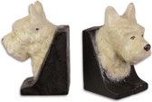 Witte Terrier hond - Boekensteun - Set van 2 - 13,2 cm hoog