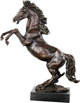 Steigerend paard - Bronzen beeld - Gedetailleerd sculptuur - 90 cm hoog