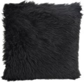 Full Black Fur Kussenhoes | Polyester / Imitatiebont | 45 x 45 cm | Zwart