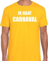 Ik haat carnaval verkleed t-shirt / outfit geel voor heren - carnaval / feest shirt kleding / kostuum L