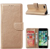 iPhone 6/6s Hoesje - Goud - Gold - Boekhoesje - Hoesje - Pasjes - Wallet - Bookcase - boekhoes - Boekje - Flipcase - Telefoonhoesje