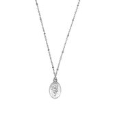 Oval rose ketting - Zilver - 42 cm