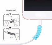 Kabel beschermer | Kabel beschermer Spiraal 6 stuks blauw | Voor o.a. Apple iPhone, Samsung oplader/ charger| Flexibel |Handig