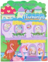 stickerboek flamingo roze - paarse - blauw kleur 12 bladzijde 6 stickervellen maak je eigen droom boek