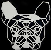 Houten Dierenkop • Houten Bulldog • Dierenkop Bulldog • Middel • Wit MDF • Houten Dier • Wandecoratie