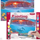 Schilderen op nummer - Paint by numbers - Dieren - Leven in de zee 28,6x39cm - Schilderen op nummer volwassenen - Paint by numbers volwassenen